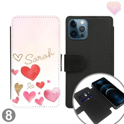 Custodia per telefono a portafoglio con flip personalizzata Star Heart Collection - 8