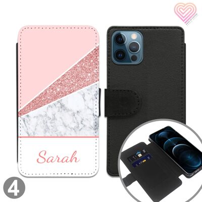 Split Marble Personalisierte Flip Wallet Phone Case - 4