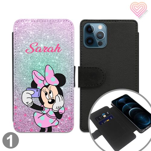 Cartoon Mouse Collection Personalised Flip Wallet Phone Case - 1