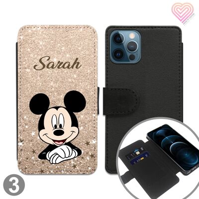 Cartoon Mouse Collection Personalised Flip Wallet Phone Case - 3