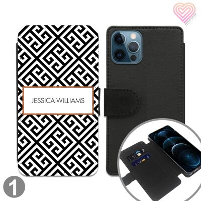 Shapes Collection Personalised Flip Wallet Phone Case - 1