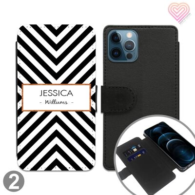 Shapes Collection Personalised Flip Wallet Phone Case - 2