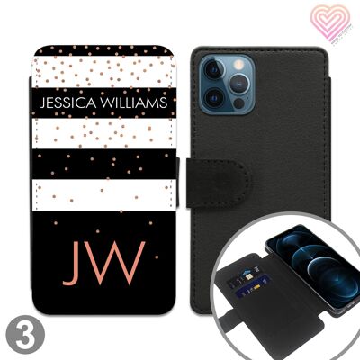 Shapes Collection Personalised Flip Wallet Phone Case - 3