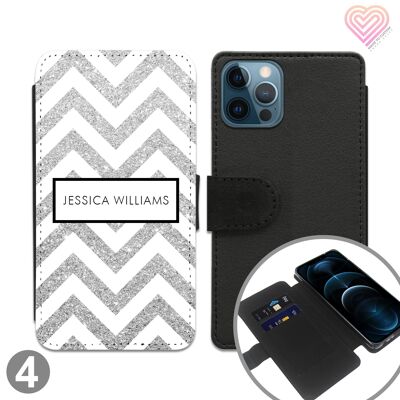 Shapes Collection Personalised Flip Wallet Phone Case - 4