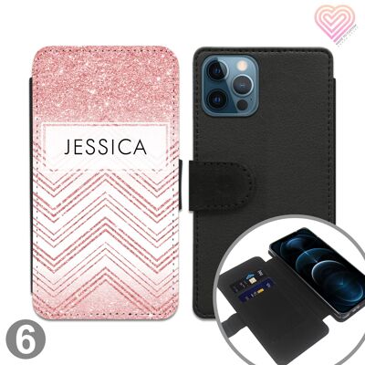 Shapes Collection Personalised Flip Wallet Phone Case - 6