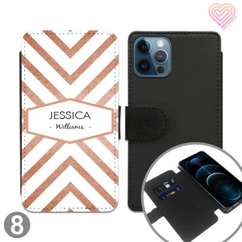 Shapes Collection Personalised Flip Wallet Phone Case - 8