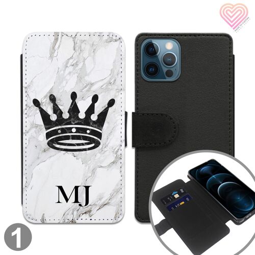 Marble Collection Personalised Flip Wallet Phone Case - 1
