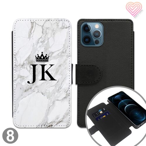 Marble Collection Personalised Flip Wallet Phone Case - 8