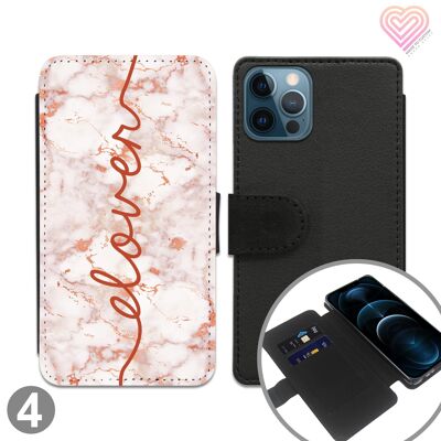 Personalisierte Flip Wallet Phone Case aus Marmor - 4