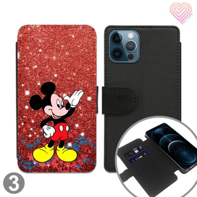 Cartoon Mouse Stitch Mermaid Flip Wallet Phone Case - 3