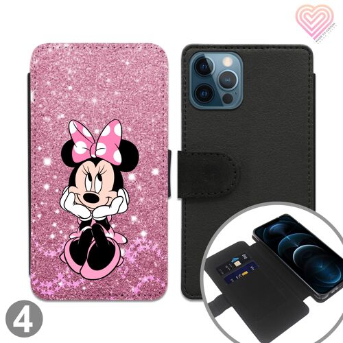 Cartoon Mouse Stitch Mermaid Flip Wallet Phone Case - 4