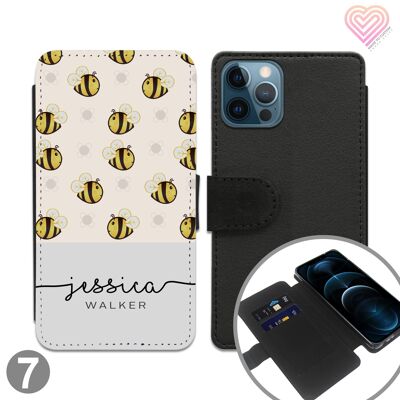 Queen Bee Personalisierte Flip Wallet Phone Case Style 1 - 7