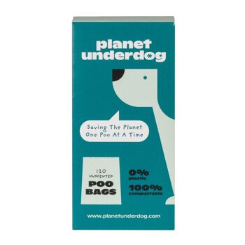 60 sacs à déjections canines compostables Planet Underdog - Boîte verte 2