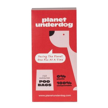 60 sacs compostables pour crottes de chien Planet Underdog - Boîte rouge 2