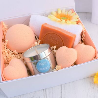 Set regalo dolce mango con bombe da bagno fatte a mano