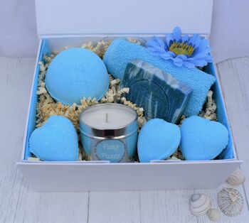 Blue Ocean Luxury Git Set Bombes de bain, savon, bougie 2