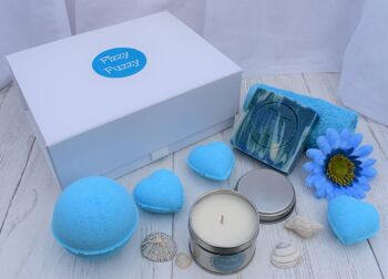 Blue Ocean Luxury Git Set Bombes de bain, savon, bougie 3