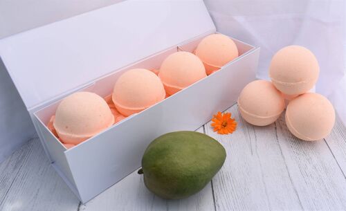 Mellow Mango Handmade Bath Bombs x 4 in gift box.