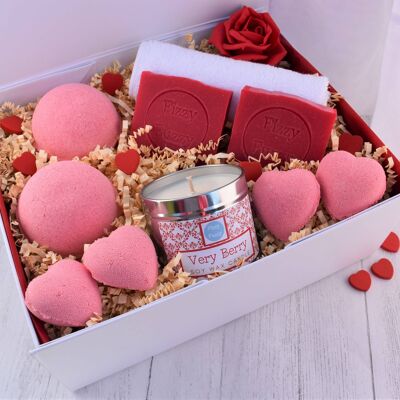 Love Heart, Very Berry Deluxe Gift Set Box Coccole Cesto