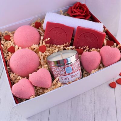 Love Heart, Very Berry Deluxe Gift Set Box Coccole Cesto