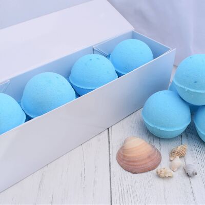 Blue Ocean Bath Bombs x 4 in gift box.  Bath Bomb gift set.