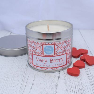 Very Berry Luxury Soy Wax Candle in Tin. Large 200g.