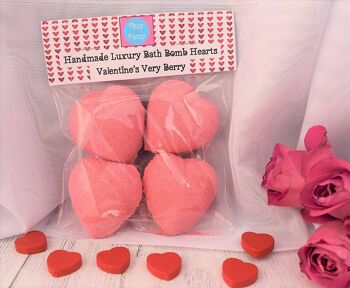 Fizzy Fuzzy Very Berry Valentine Love Heart Bombes de bain x4