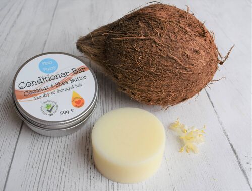 Solid Conditioner Bar in tin. Coconut & Shea Butter.