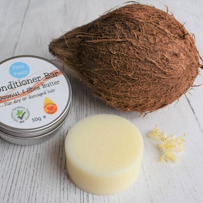 Solid Conditioner Bar in tin. Coconut & Shea Butter.