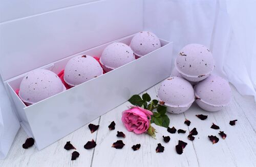 Relaxing Rose Bath Bombs Large  x 4.  Bath Bomb Gift Set.