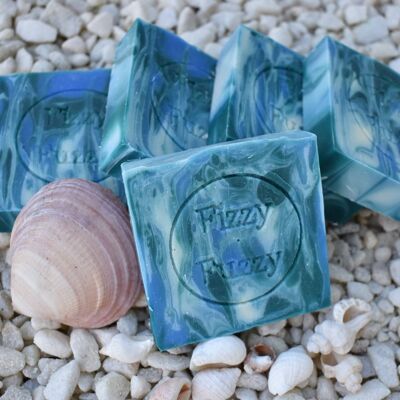 Blue Ocean Handmade Soap with Shea Butter. By Fizzy Fuzzy.