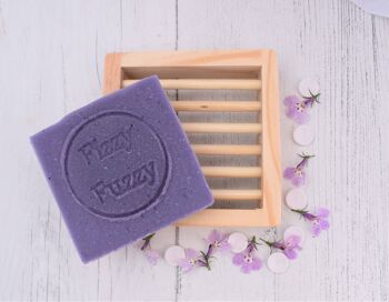 Ensemble de savon et porte-savon à la violette de Parme faits à la main. Par Fizzy Fuzzy. 3