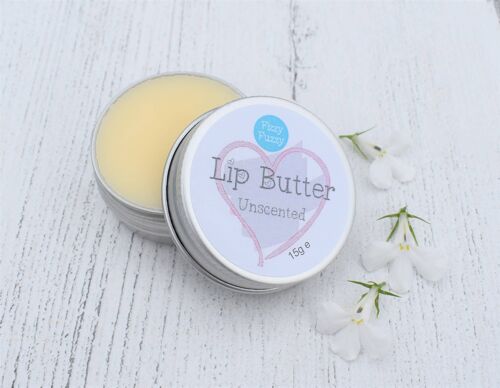 Luxury Lip Butter, Unscented, Luxury Lip Balm in screw tin