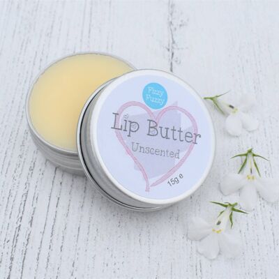 Luxury Lip Butter, Unscented, Luxury Lip Balm in screw tin