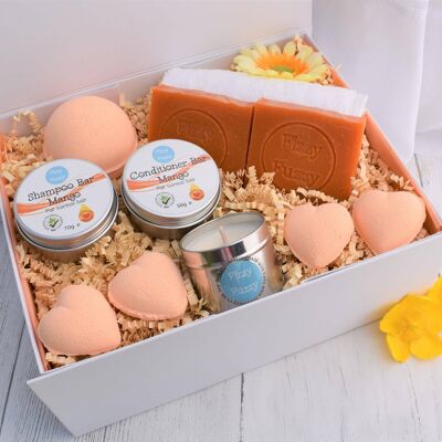 Coffret cadeau Mellow Mango Deluxe avec bombes de bain faites à la main