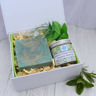 Coffret cadeau jardiniers. Crème et savon pour les mains Gardener's Therapy