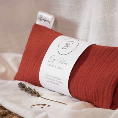 Eye pillow: relaxing eye pillow - Terracotta Double gauze