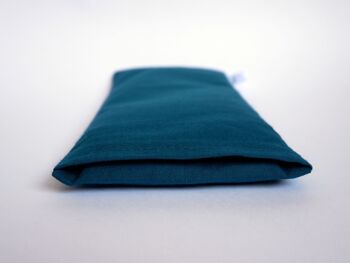 Eye pillow : coussin yeux relaxant - Bleu paon 3