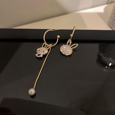 asymmetric-shining-cute-rabbit-earrings