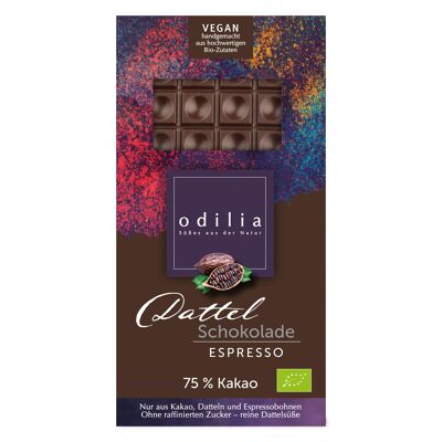 Organic date chocolate with espresso