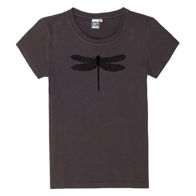 ILP7 Frauen T-Shirt Libelle aus Biobaumwolle Poppy Seed Grey