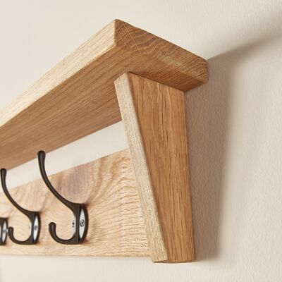 Solid Oak Coat Rack 39cm (L) x 9cm (D) x 15cm (h)