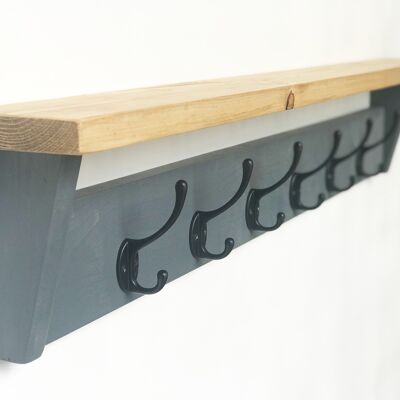 Grey Coat Rack 86cm (L) x 9cm (D) x 15cm (h)