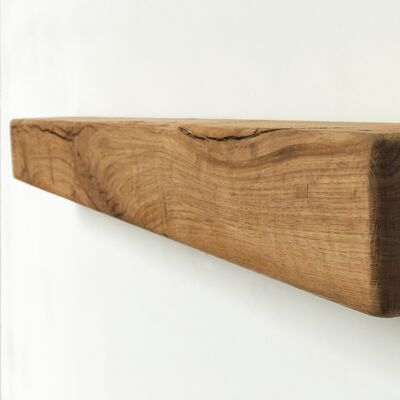 Floating Oak Mantel Shelf 10cm x 10cm - Heritage Oak 10cm (h) x 50cm (l) x 10cm (d)