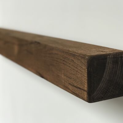 Floating Oak Mantel Shelf 10cm x 10cm - Walnut 10cm (h) x 30cm (l) x 10cm (d)