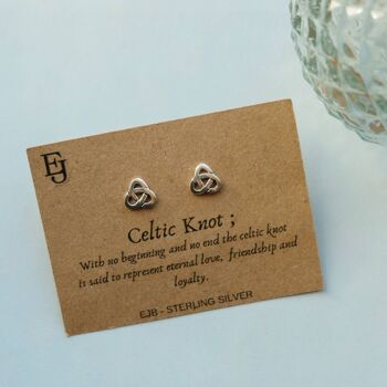 Boucles d'oreilles celtiques en argent sterling 2