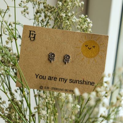 Boucles d'oreilles tournesol en argent sterling