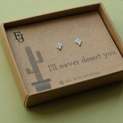 Sterling Silver Cactus Studs