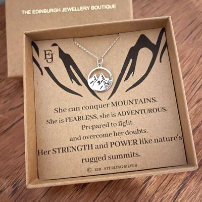 Pendentif montagne en argent sterling