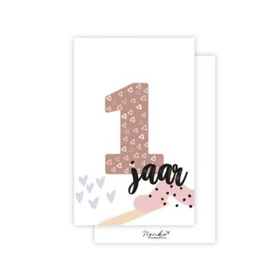 Mini-kaart | 1 jaar - meisjes